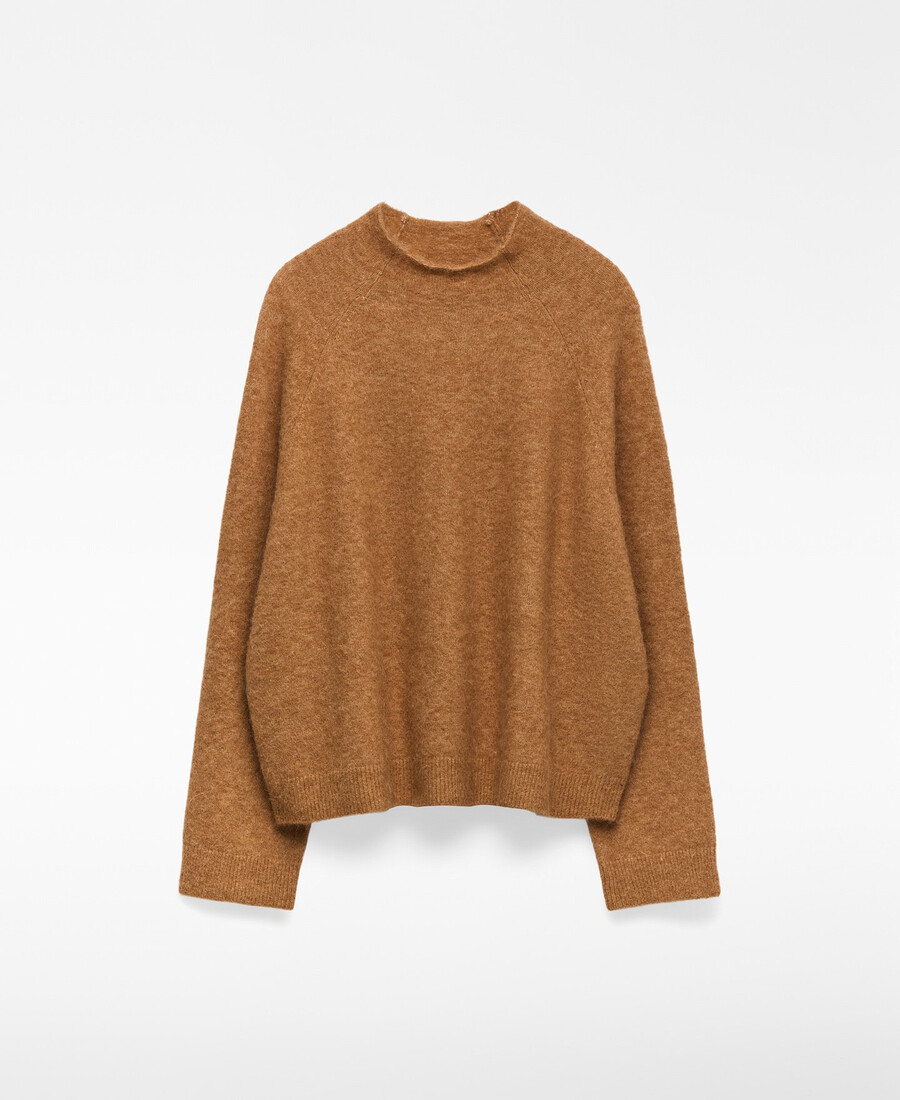 pull court en maille à col perkins pour femme