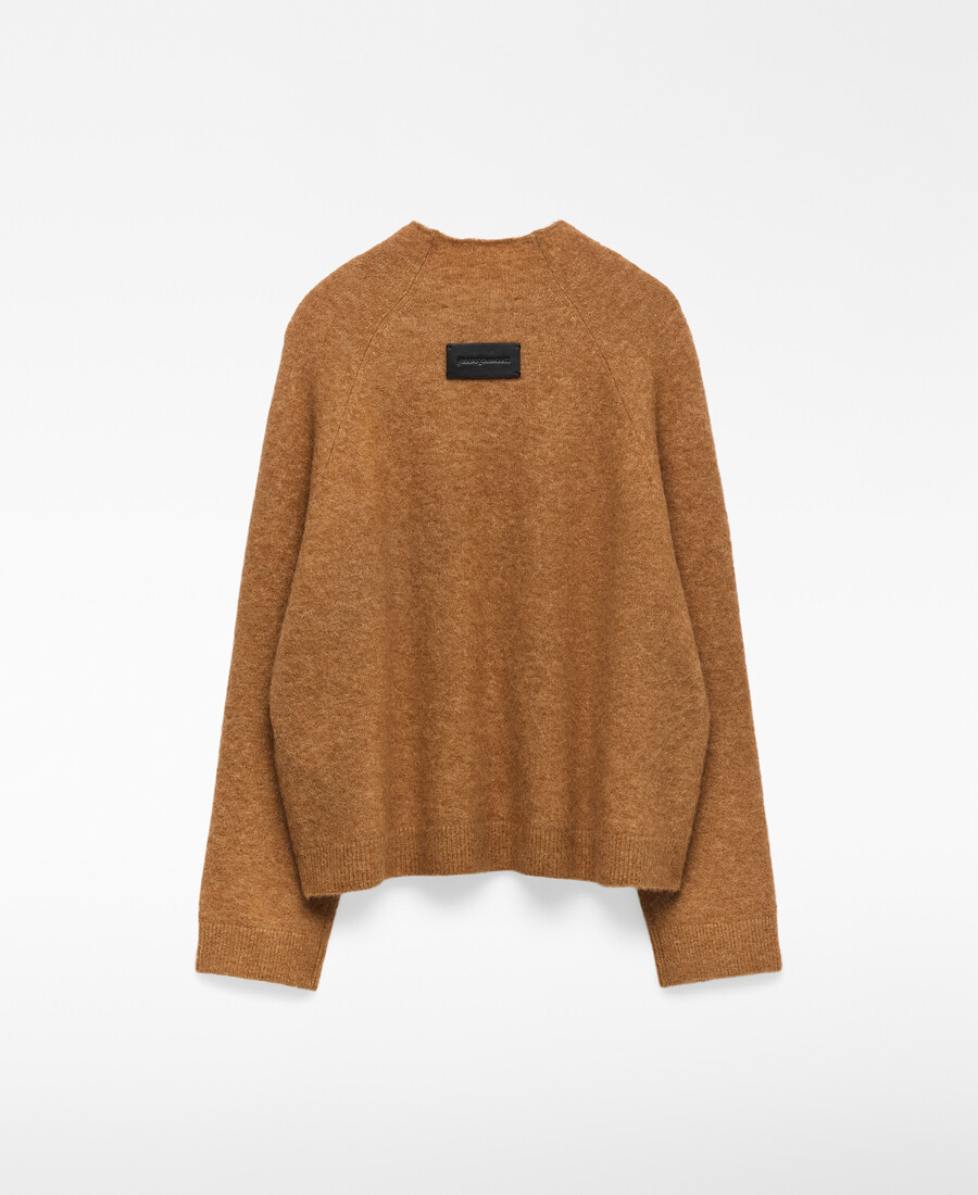 pull court en maille à col perkins pour femme