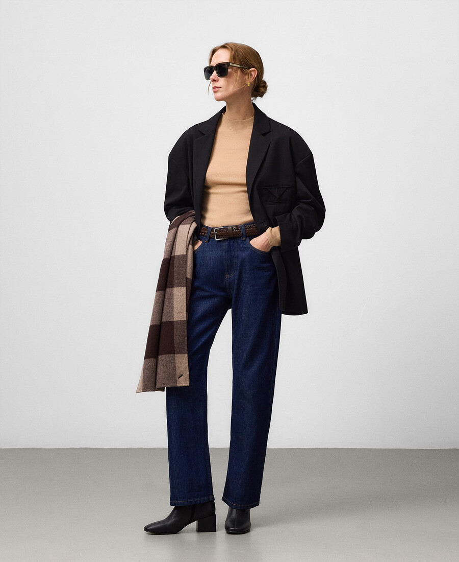 pull ajusté en laine mérinos pour femme