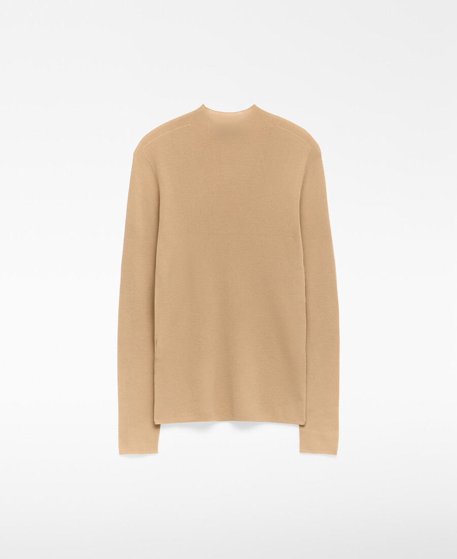 pull ajusté en laine mérinos pour femme