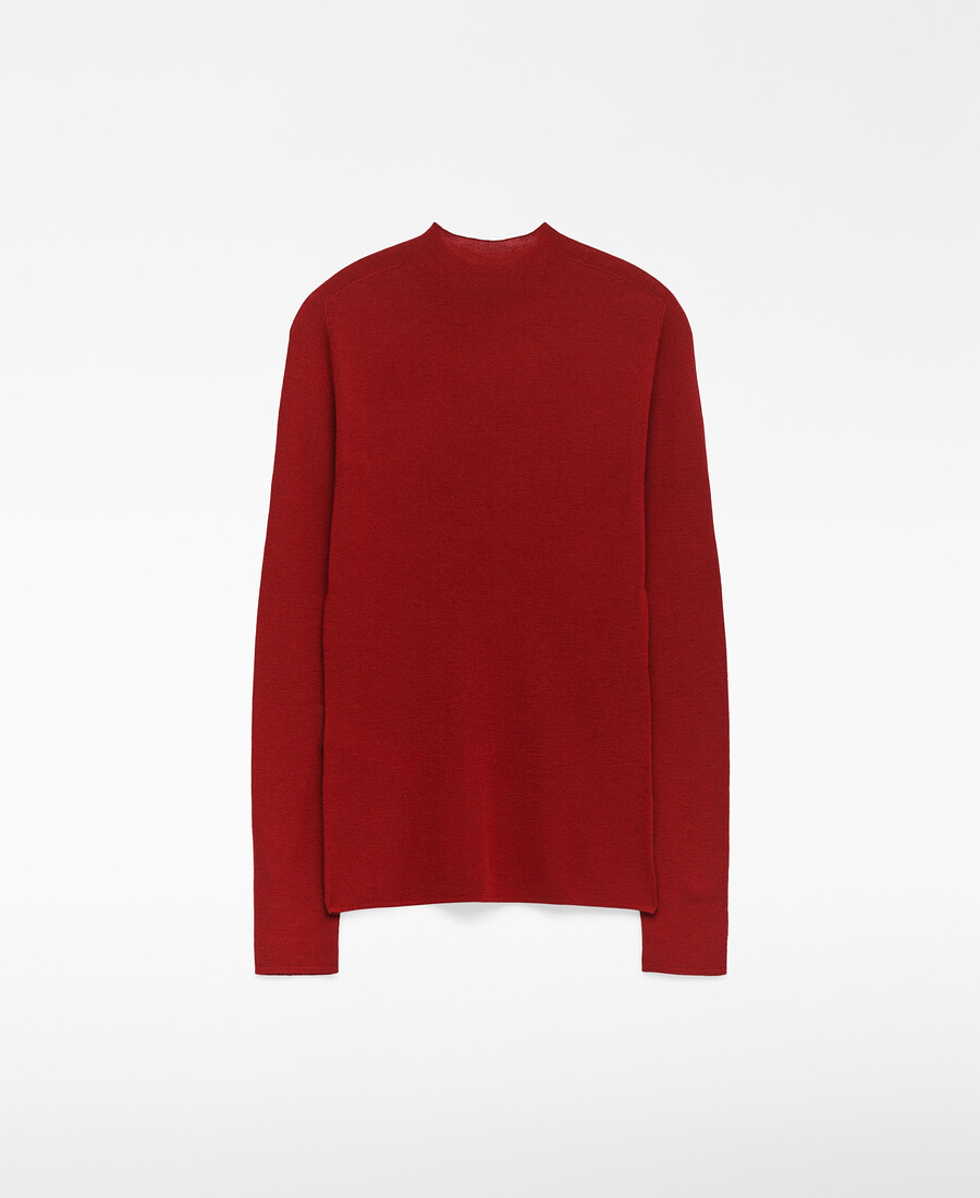 pull ajusté en laine mérinos pour femme
