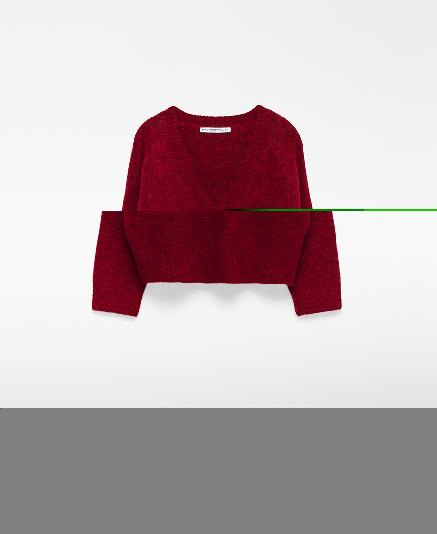 pull en maille à col v pour femme