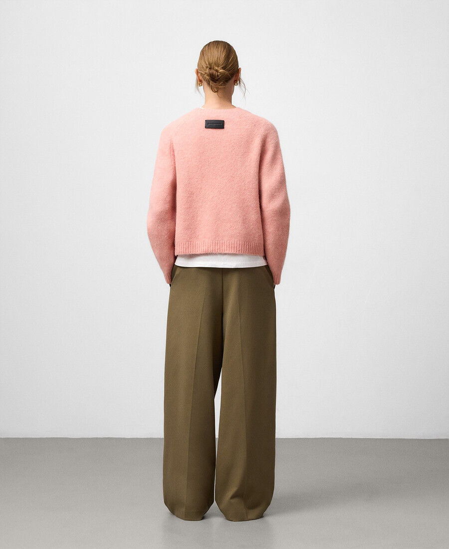 pull court en maille à col rond pour femme