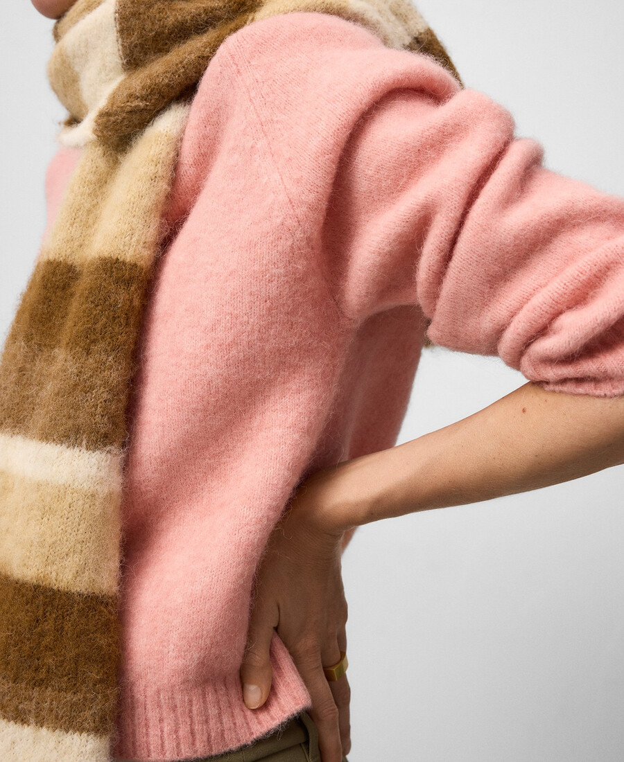 pull court en maille à col rond pour femme