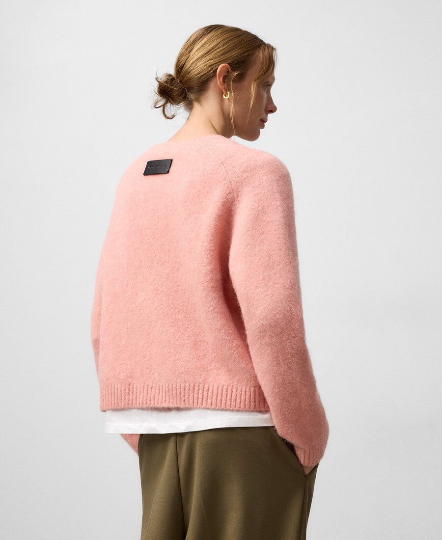 pull court en maille à col rond pour femme