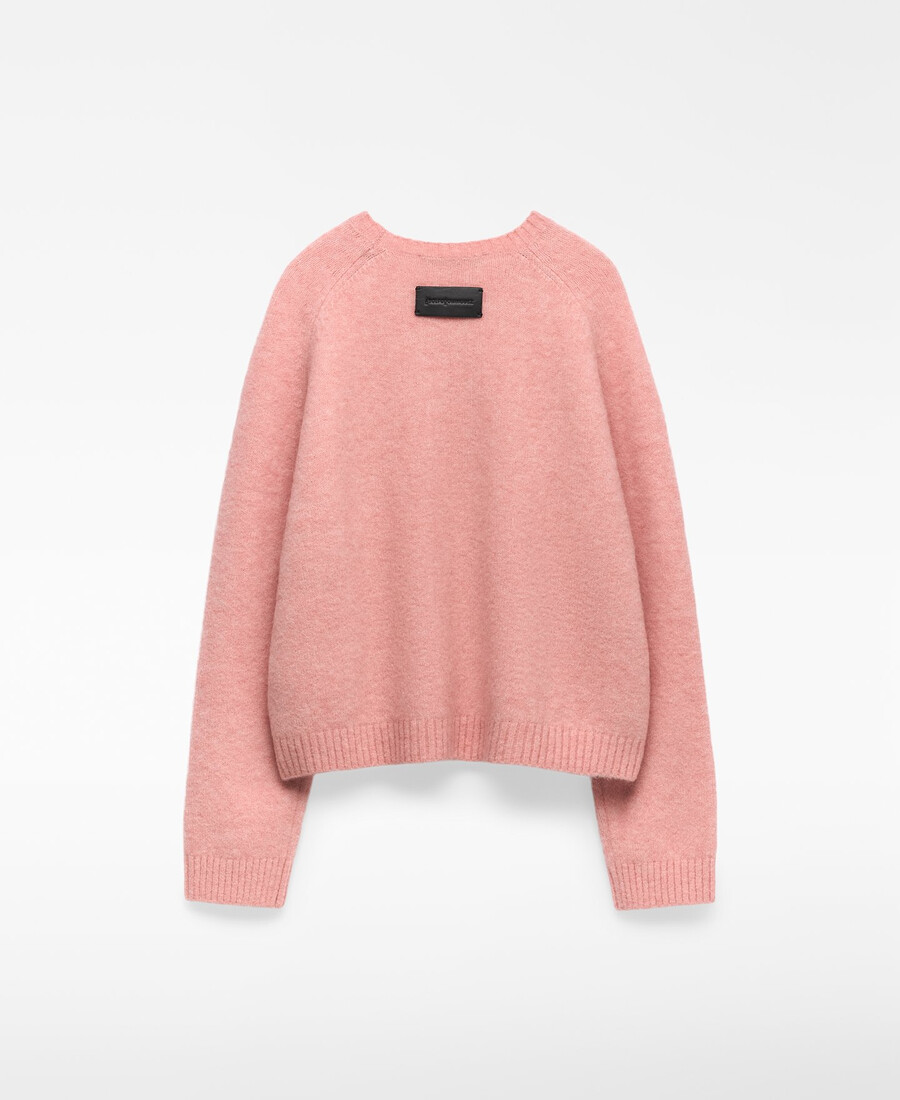 pull court en maille à col rond pour femme