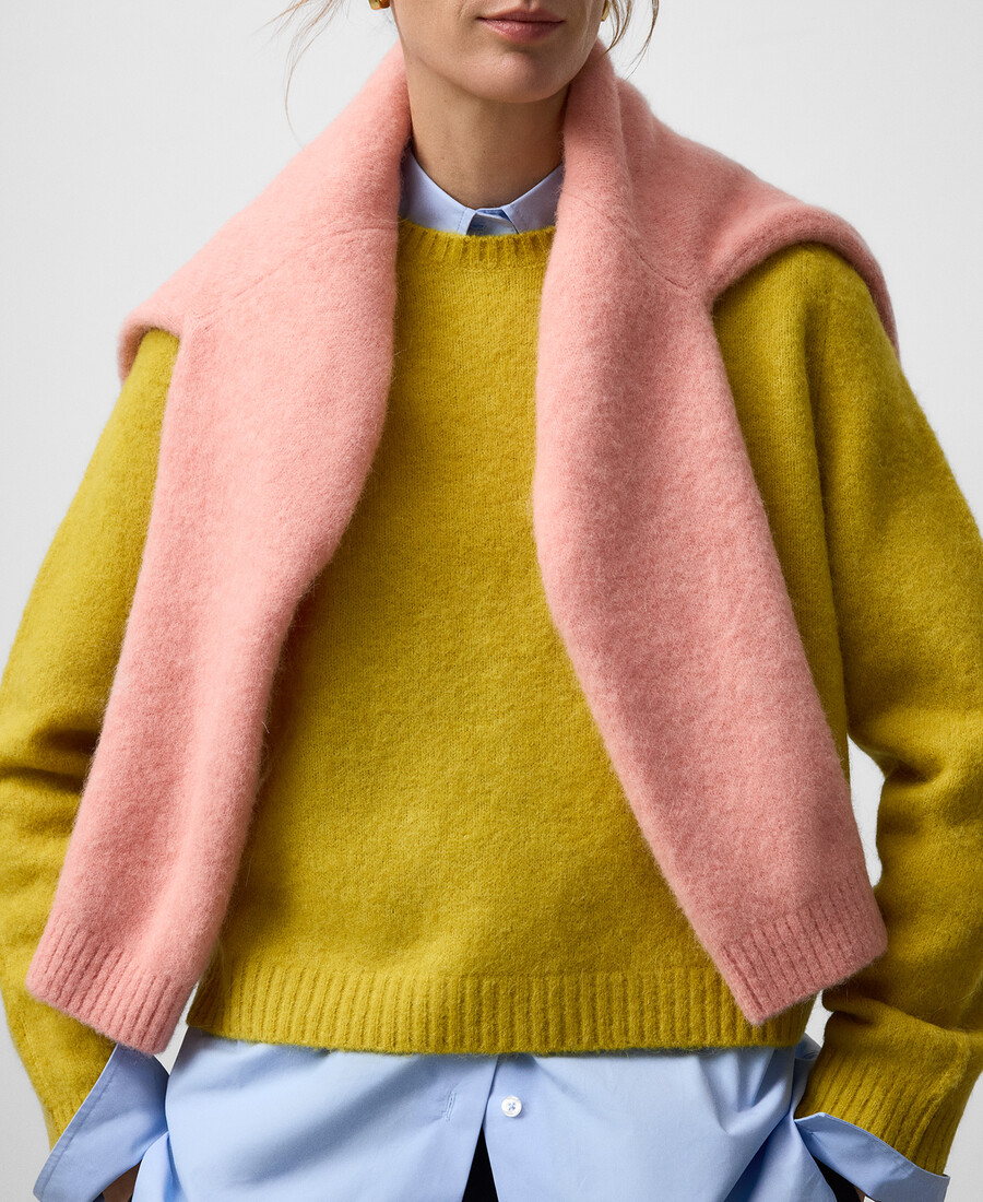 pull court en maille à col rond pour femme