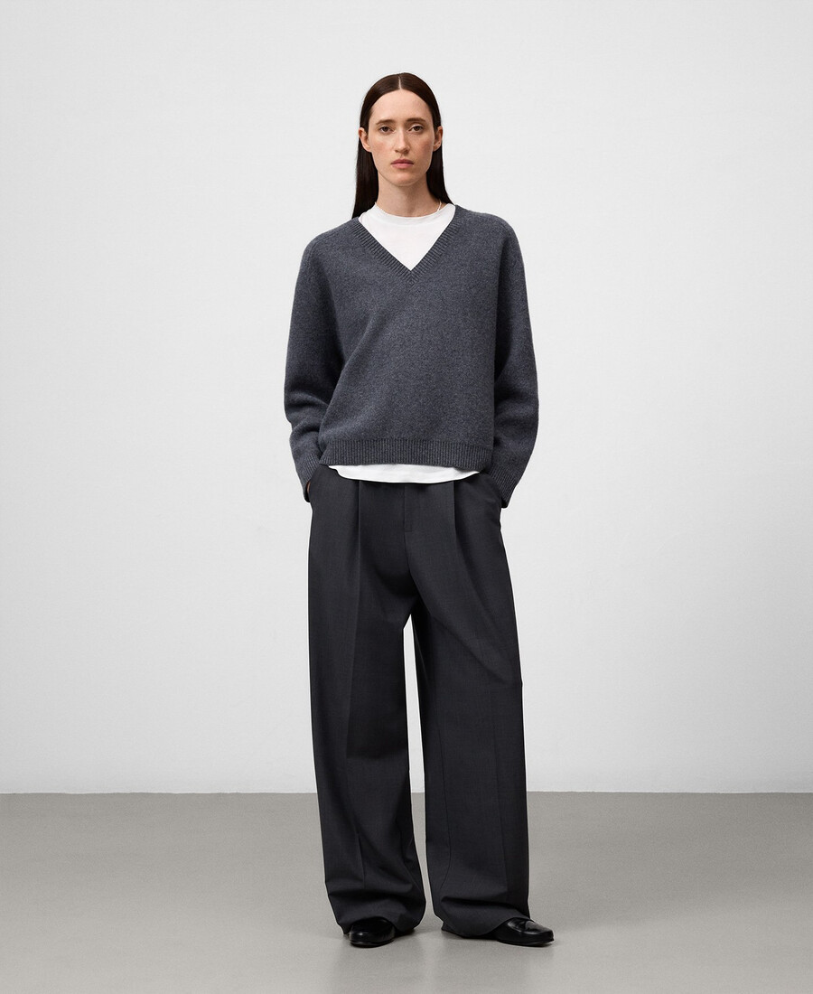 pull en laine à col v pour femme