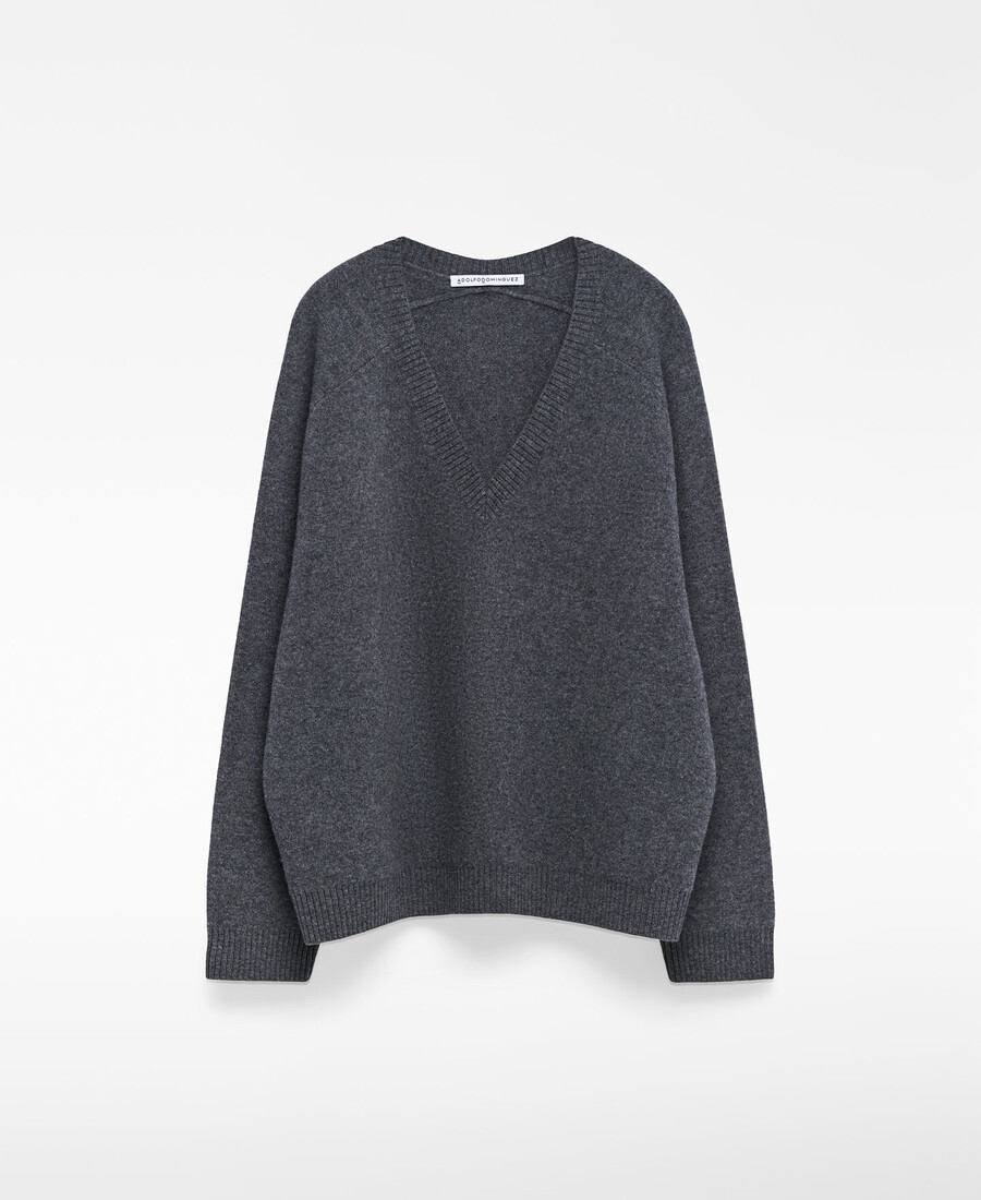 pull en laine à col v pour femme