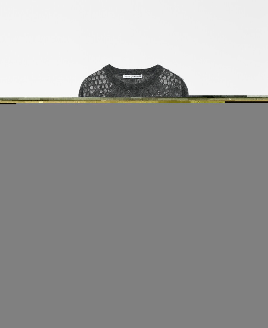 pull femme en maille jacquard brossée