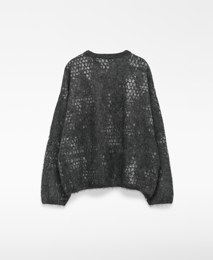 pull femme en maille jacquard brossée