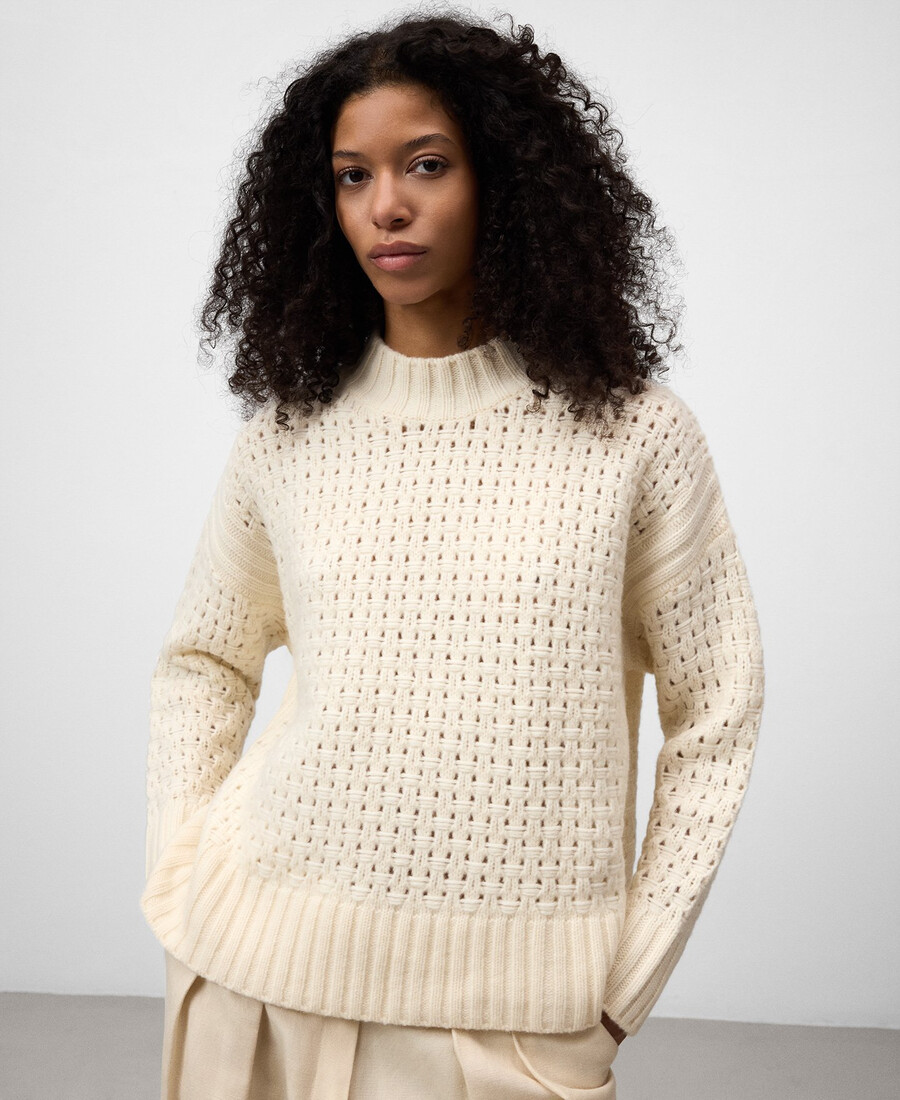 pull en laine ajourée pour femme