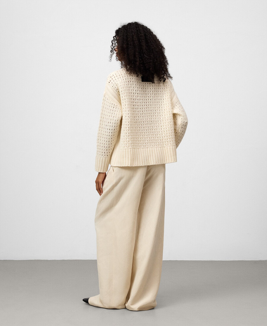 pull en laine ajourée pour femme