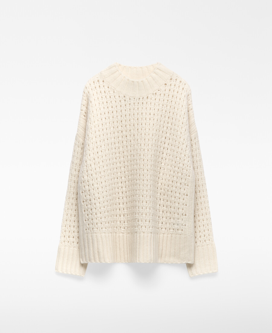 pull en laine ajourée pour femme