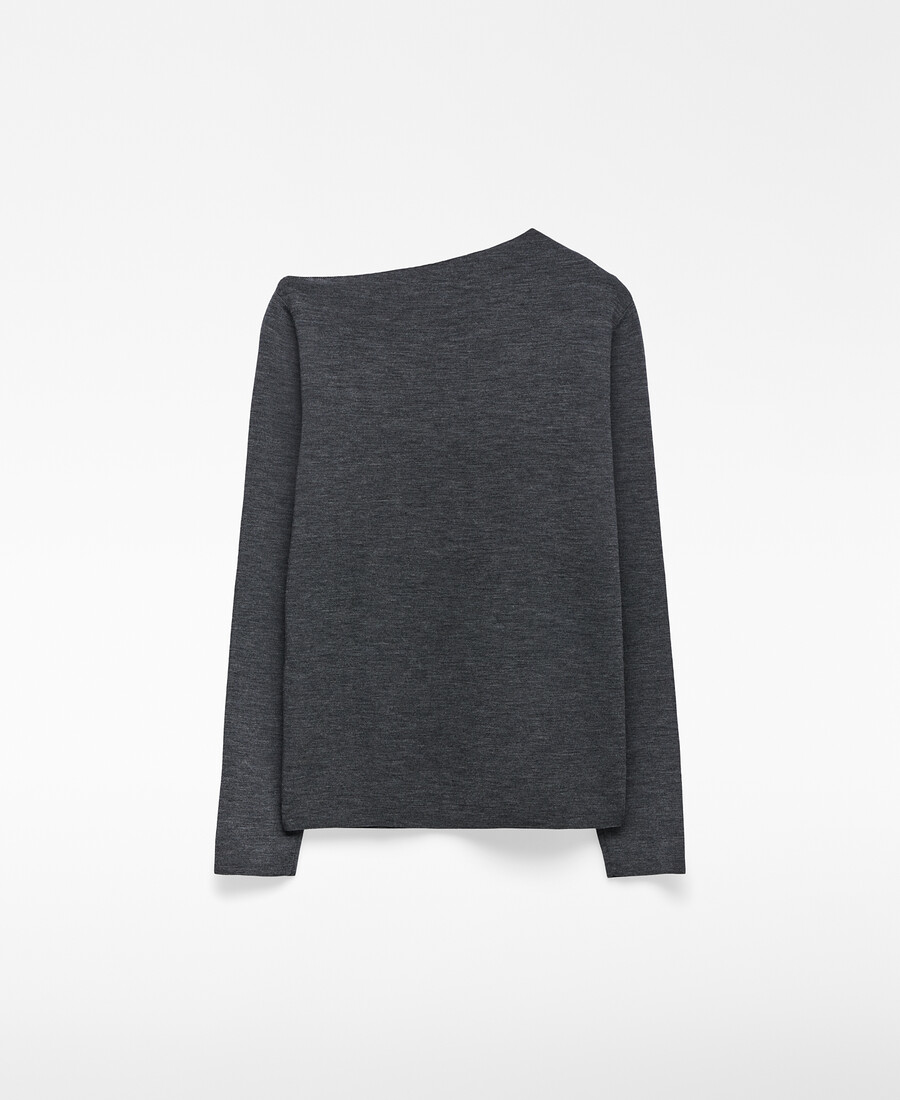 pull en maille à encolure asymétrique pour femme