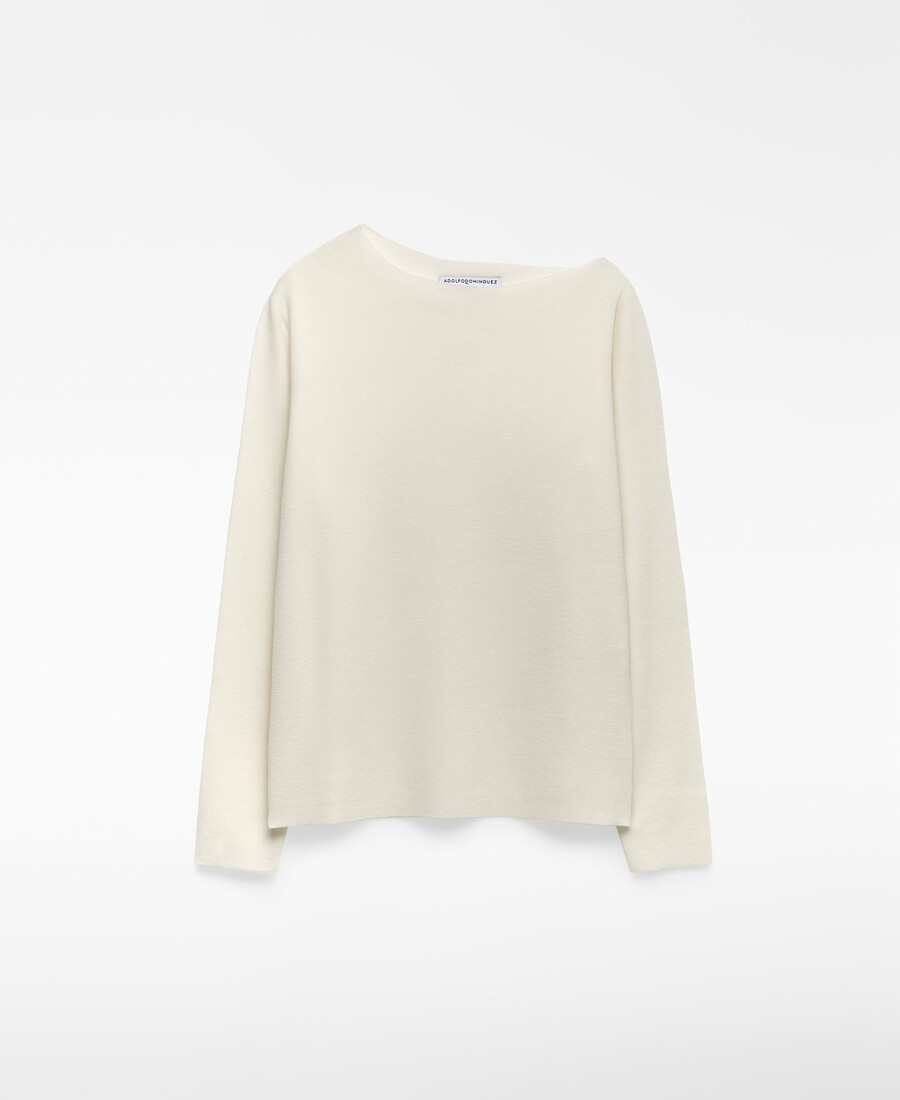 pull en maille à encolure asymétrique pour femme