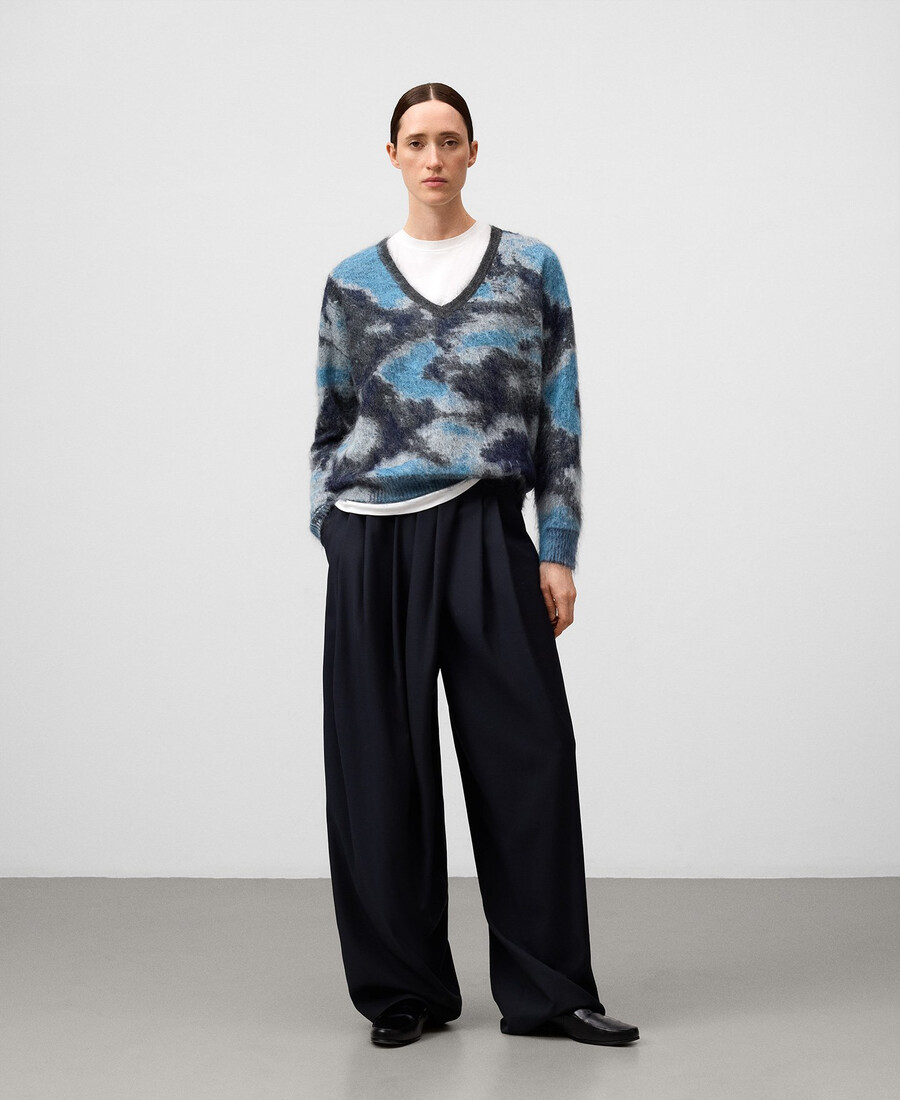 pull imprimé en maille jacquard pour femme