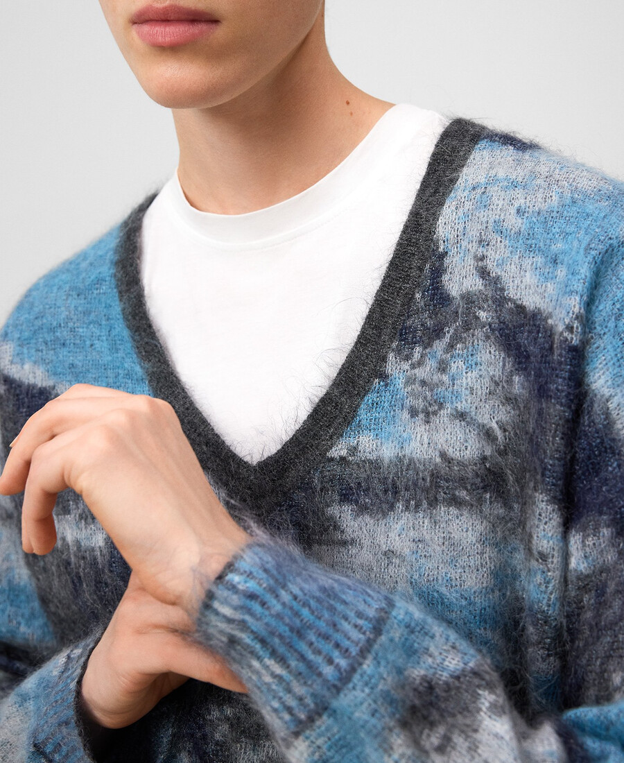 pull imprimé en maille jacquard pour femme