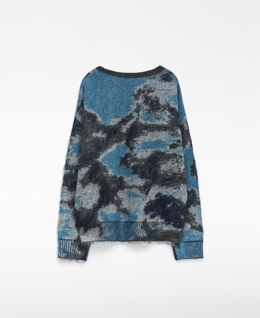 pull imprimé en maille jacquard pour femme