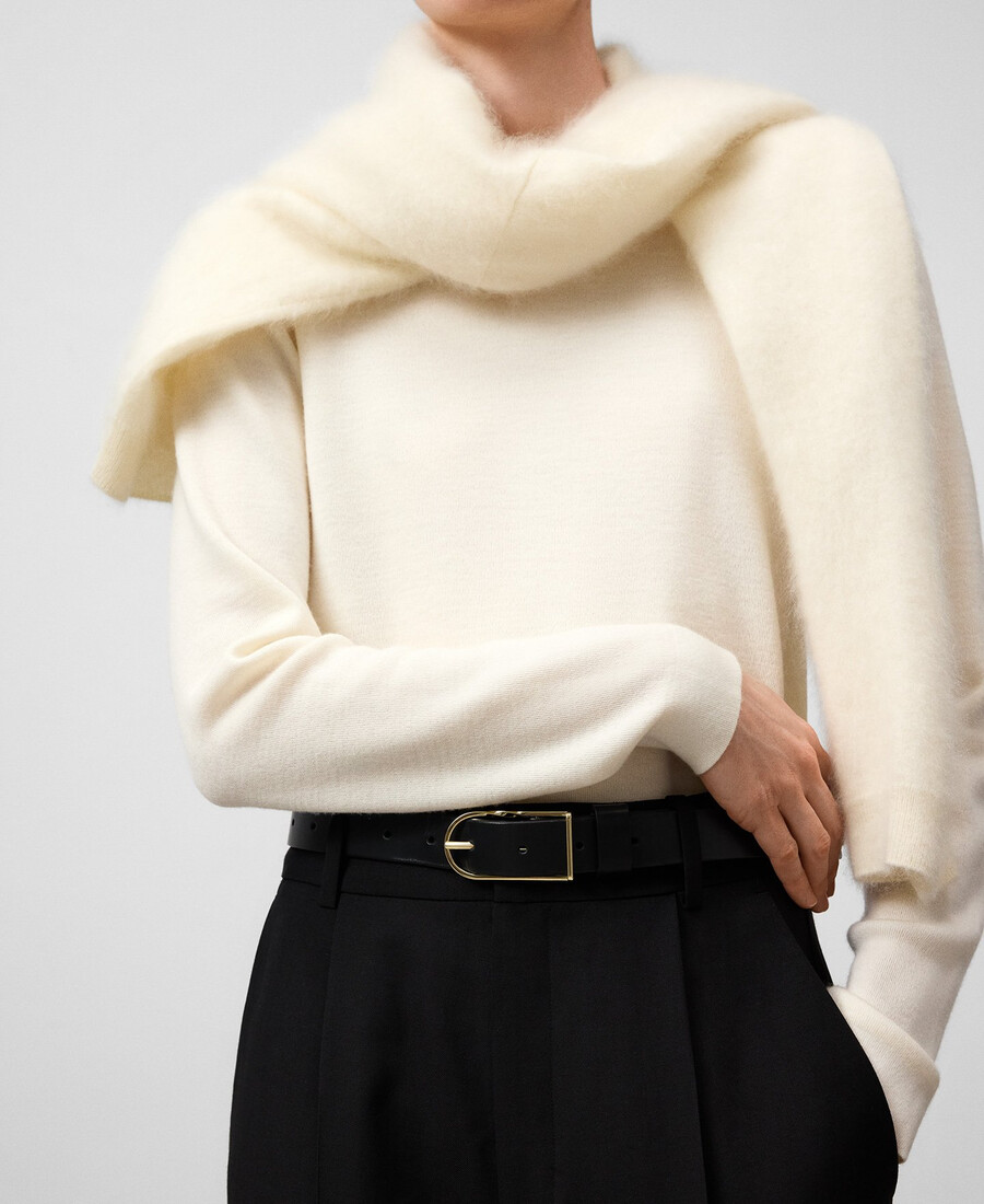 pull en laine mérinos à col rond pour femme