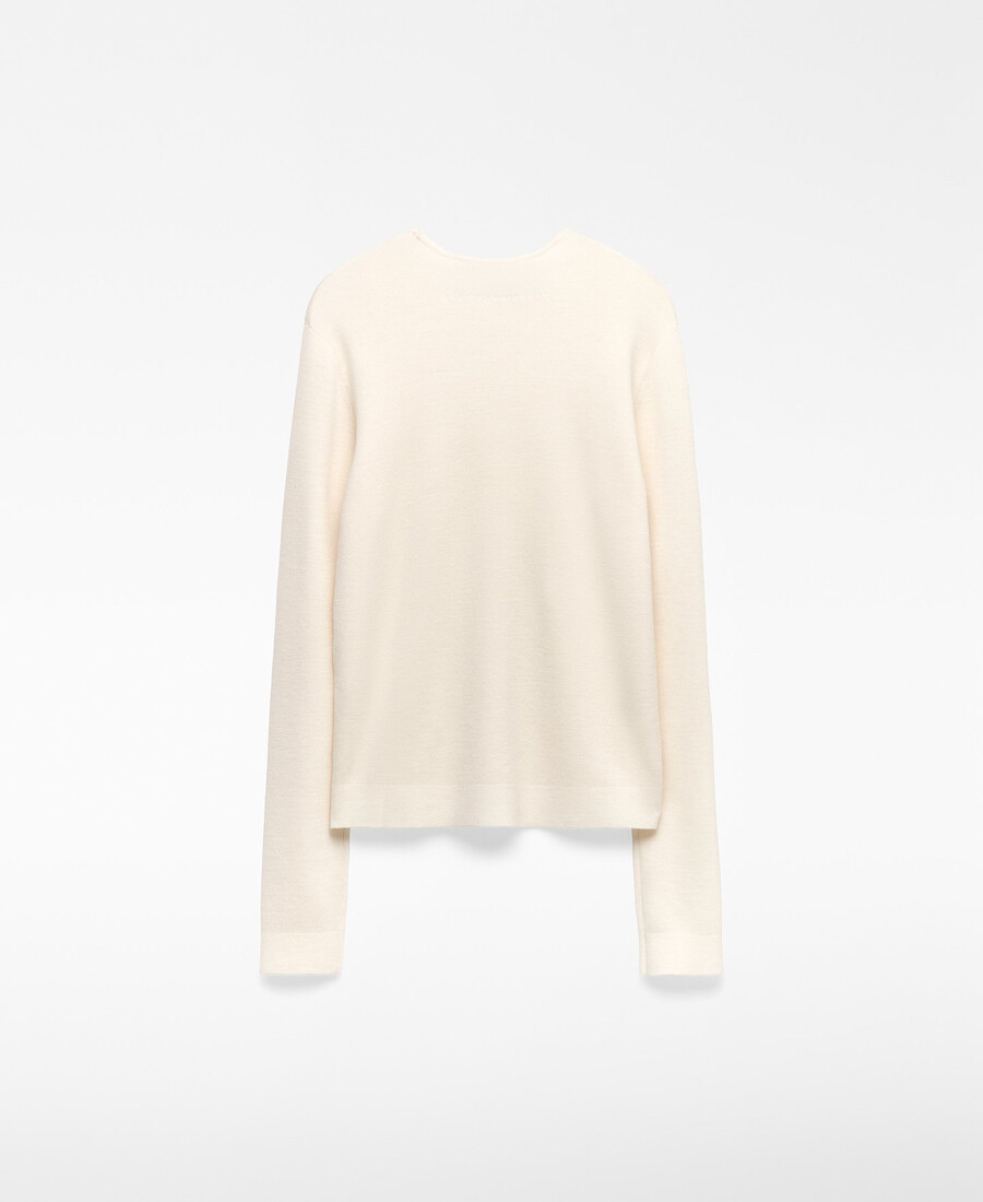 pull en laine mérinos à col rond pour femme