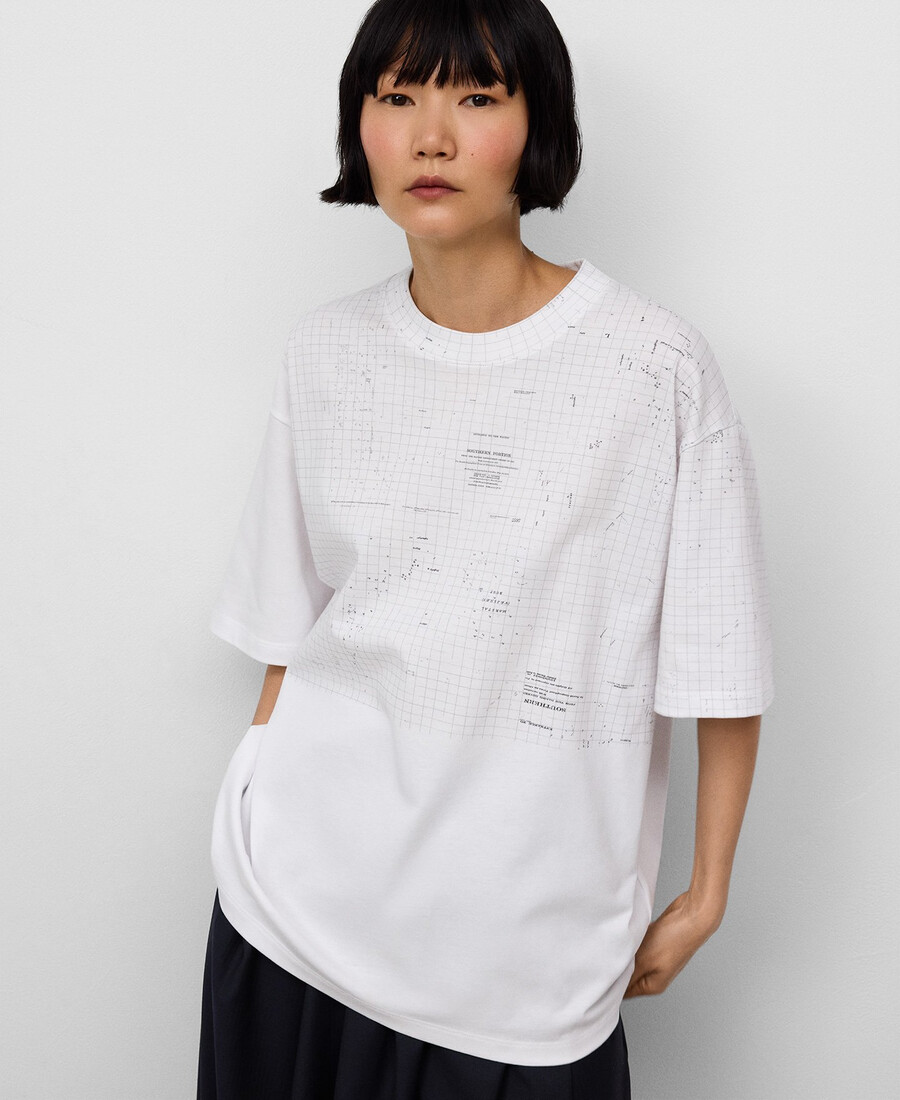 t-shirt femme en coton bio imprimé carte