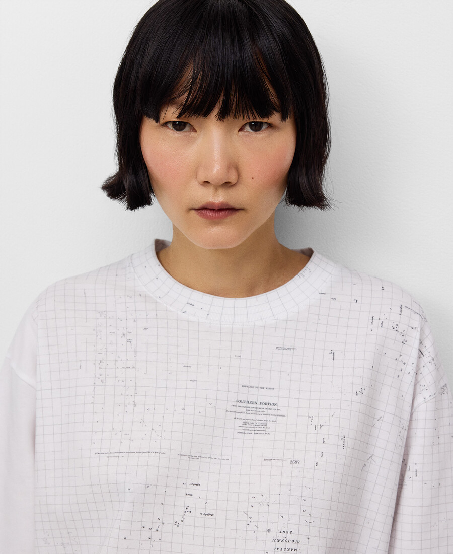 t-shirt femme en coton bio imprimé carte
