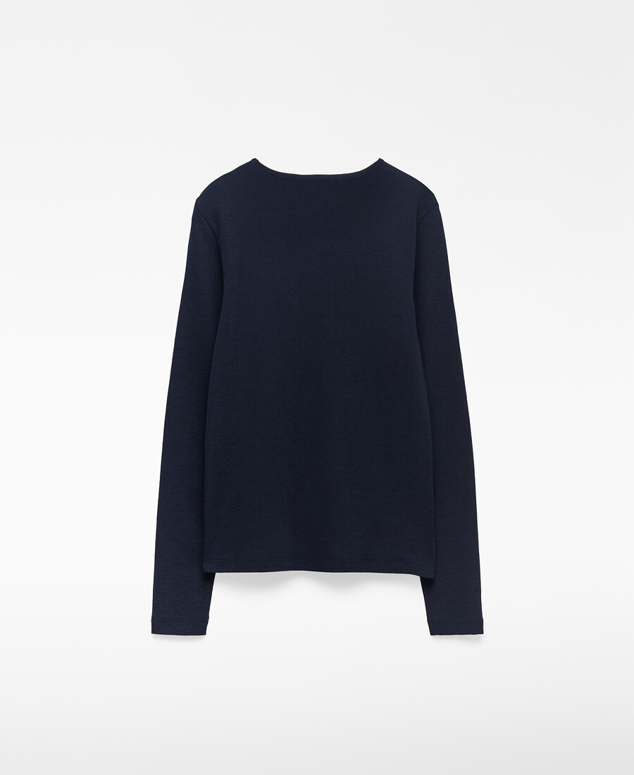 t-shirt femme en laine mérinos à col rond
