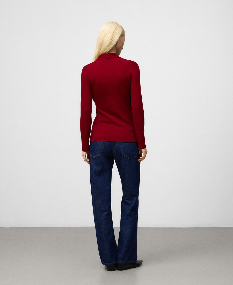 t-shirt cache-cœur en laine mérinos pour femme