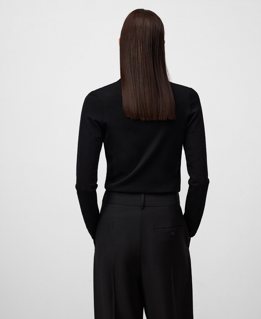 t-shirt cache-cœur en laine mérinos pour femme