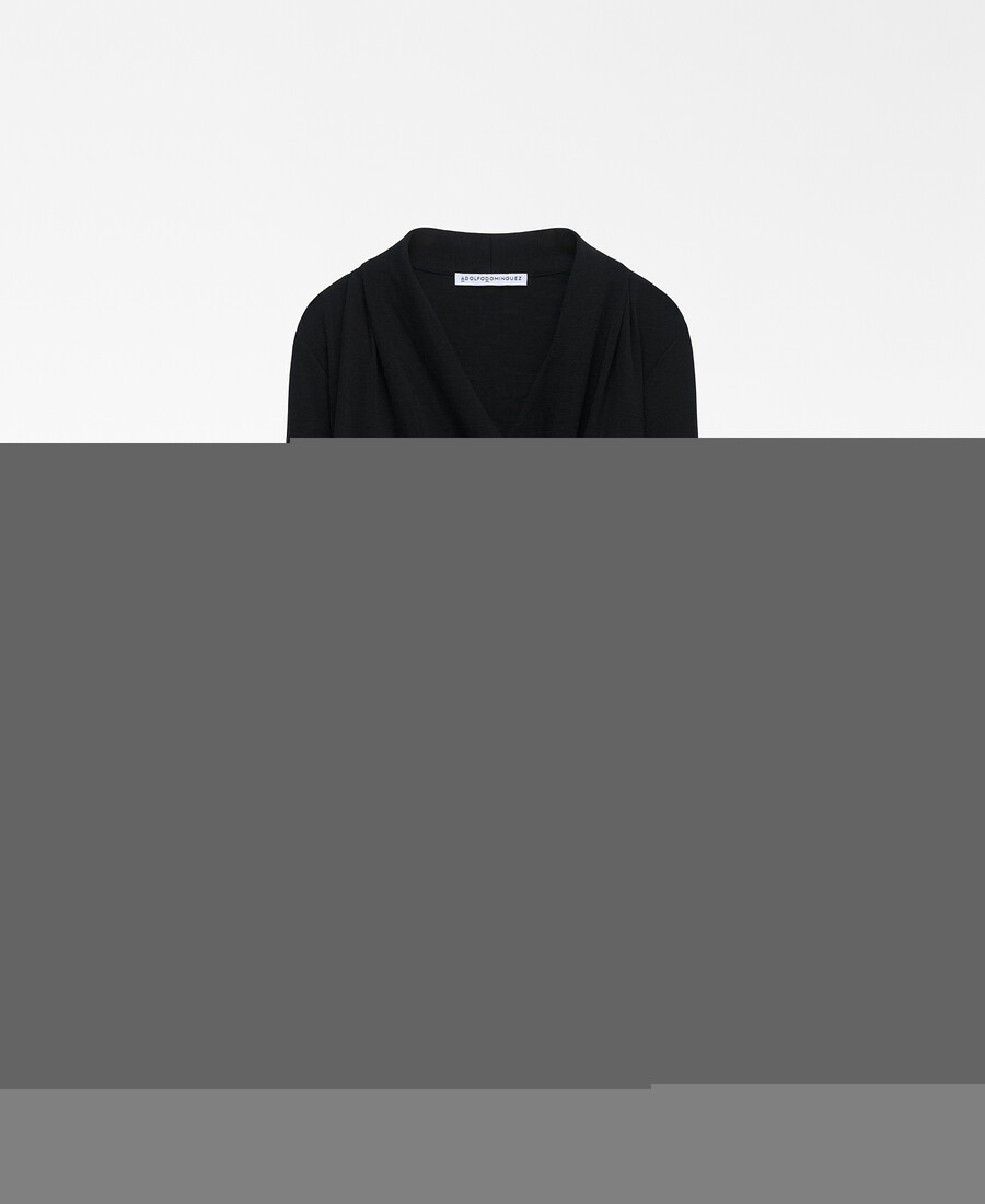 t-shirt cache-cœur en laine mérinos pour femme