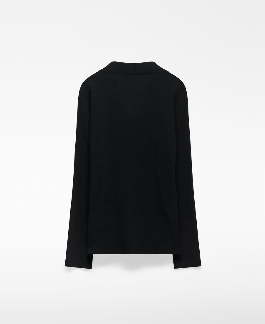 t-shirt cache-cœur en laine mérinos pour femme