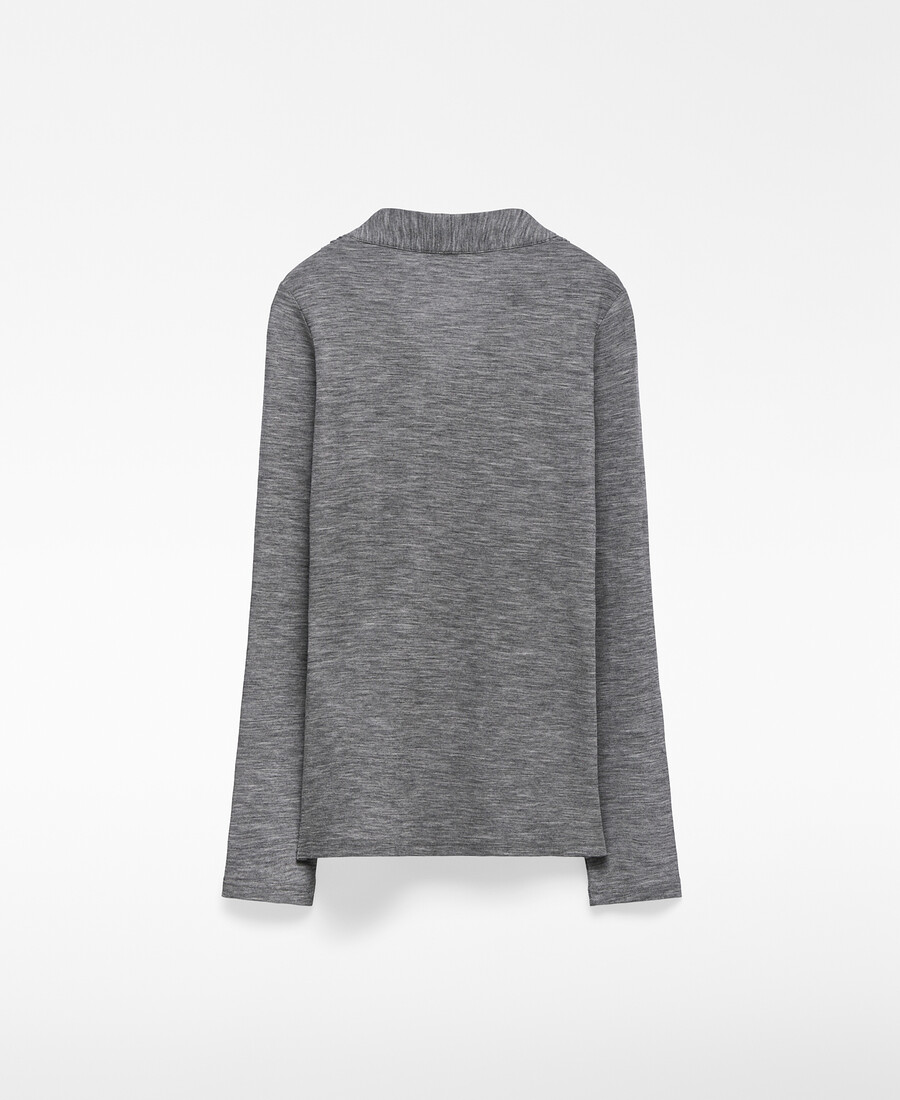 t-shirt cache-cœur en laine mérinos pour femme