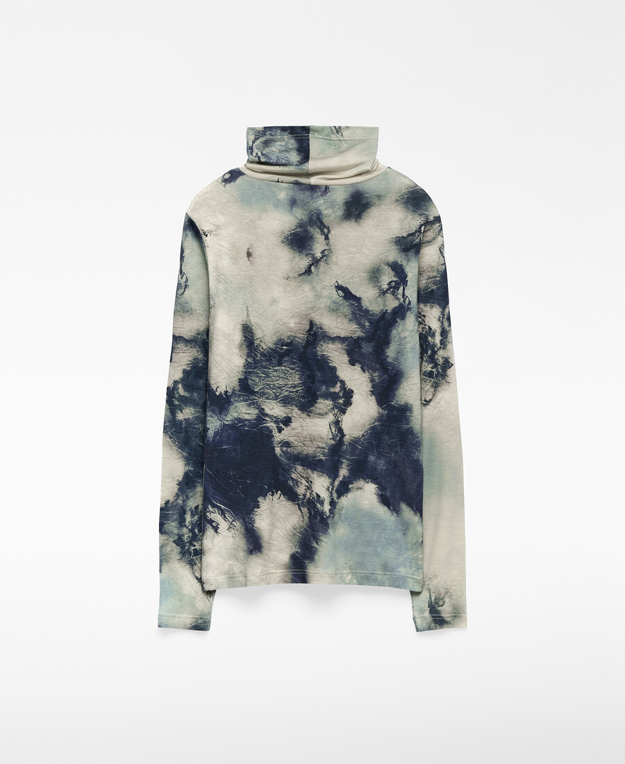 t-shirt imprimé à col cheminée pour femme