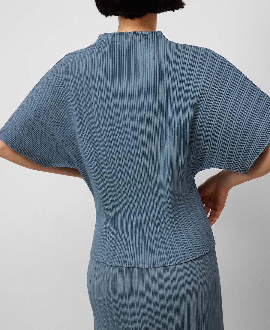 haut froissé à col perkins pour femme