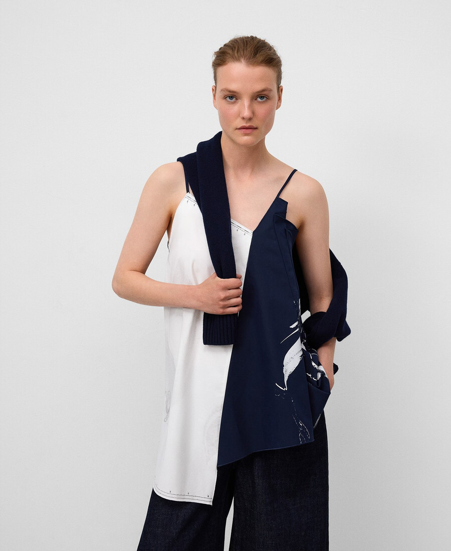 haut asymétrique combiné pour femme