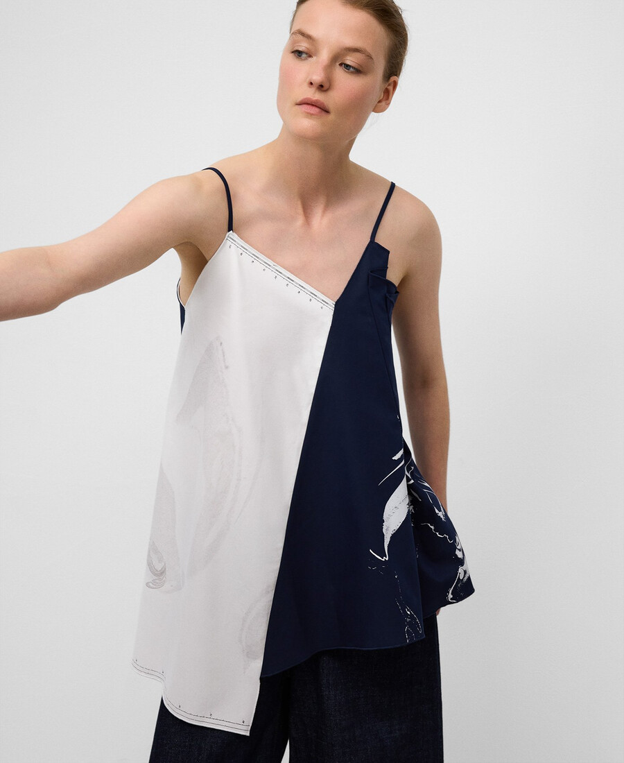 haut asymétrique combiné pour femme