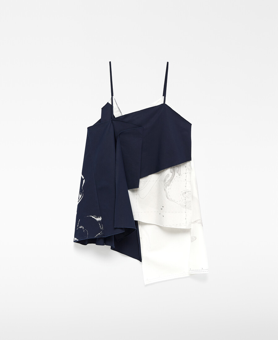 haut asymétrique combiné pour femme