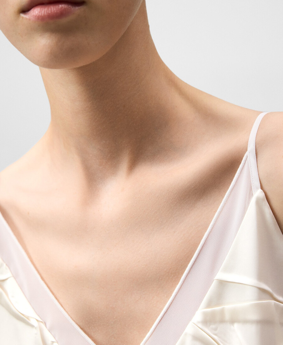 haut froissé en tissu mélangé femme