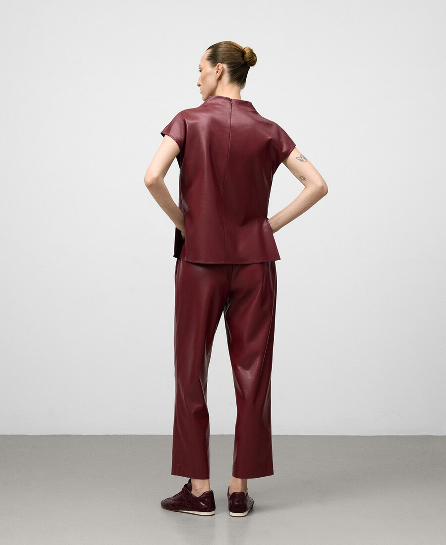 haut drapé en cuir ou non-cuir pour femme