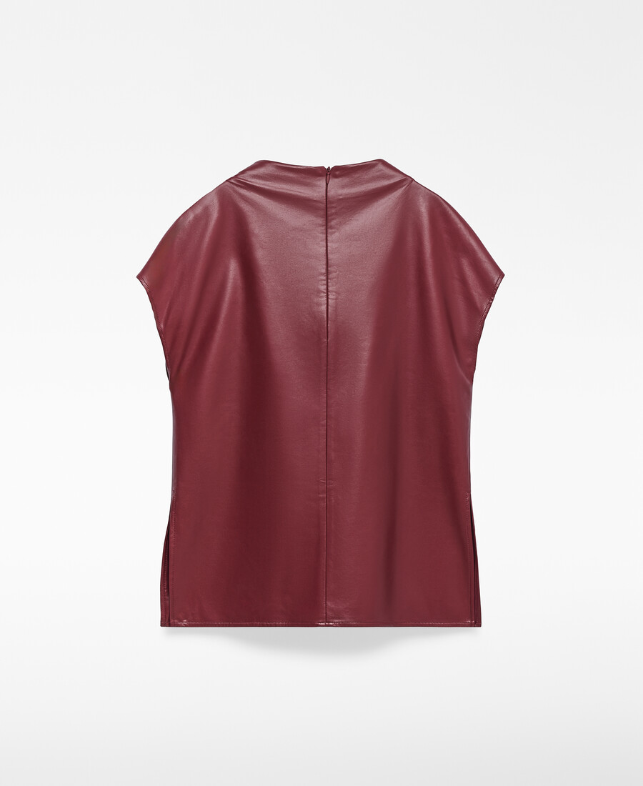 haut drapé en cuir ou non-cuir pour femme