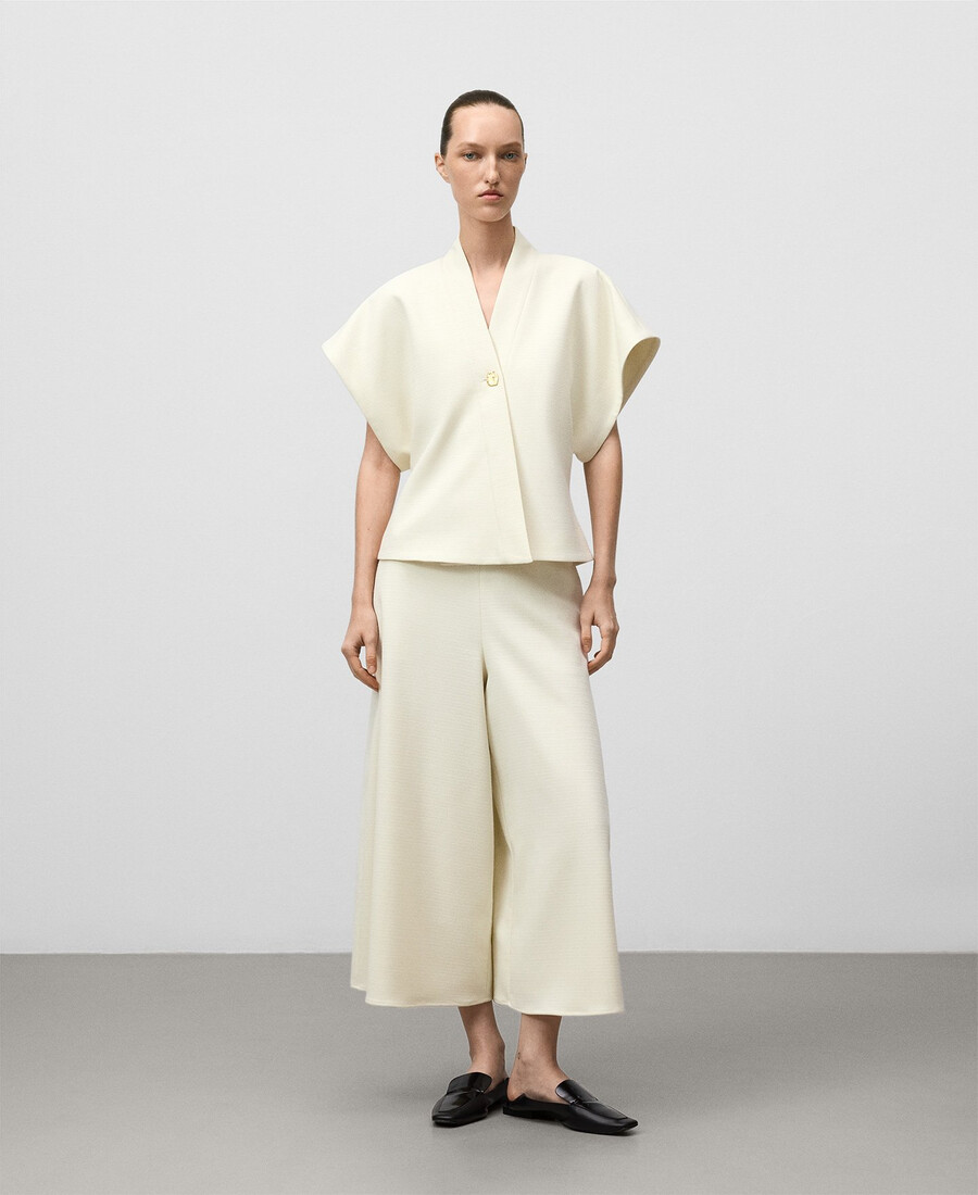 haut cache-cœur texturé pour femme