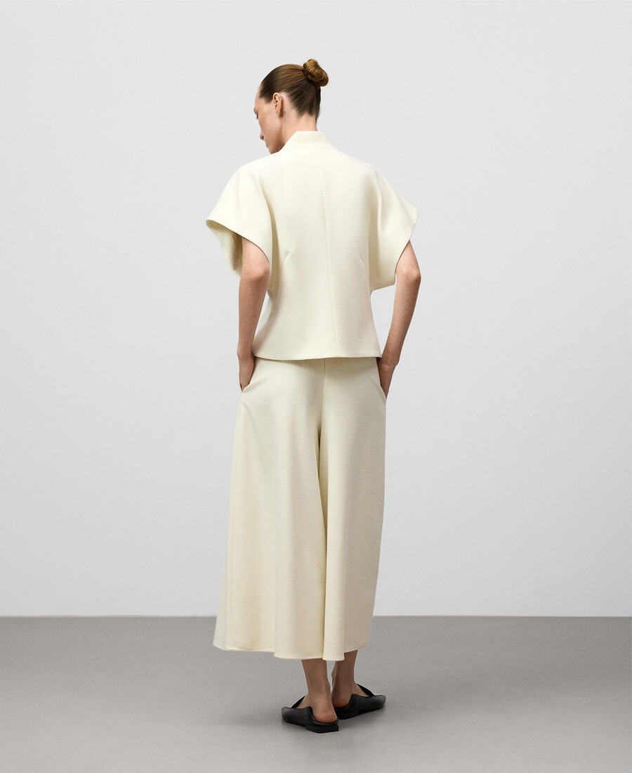 haut cache-cœur texturé pour femme