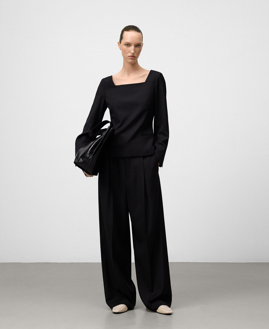 haut tailleur à encolure carrée pour femme