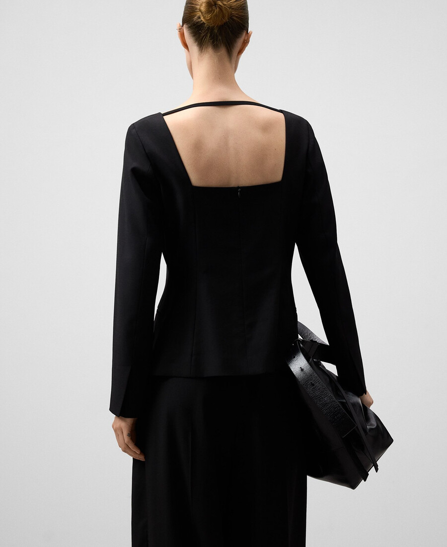 haut tailleur à encolure carrée pour femme
