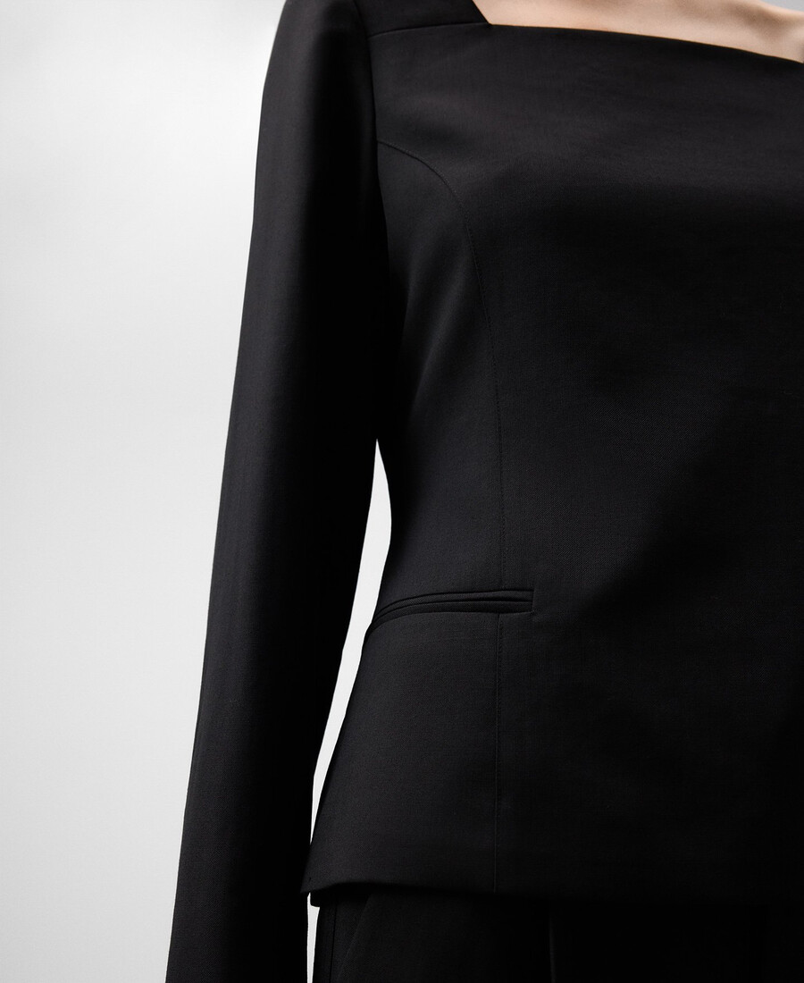 haut tailleur à encolure carrée pour femme
