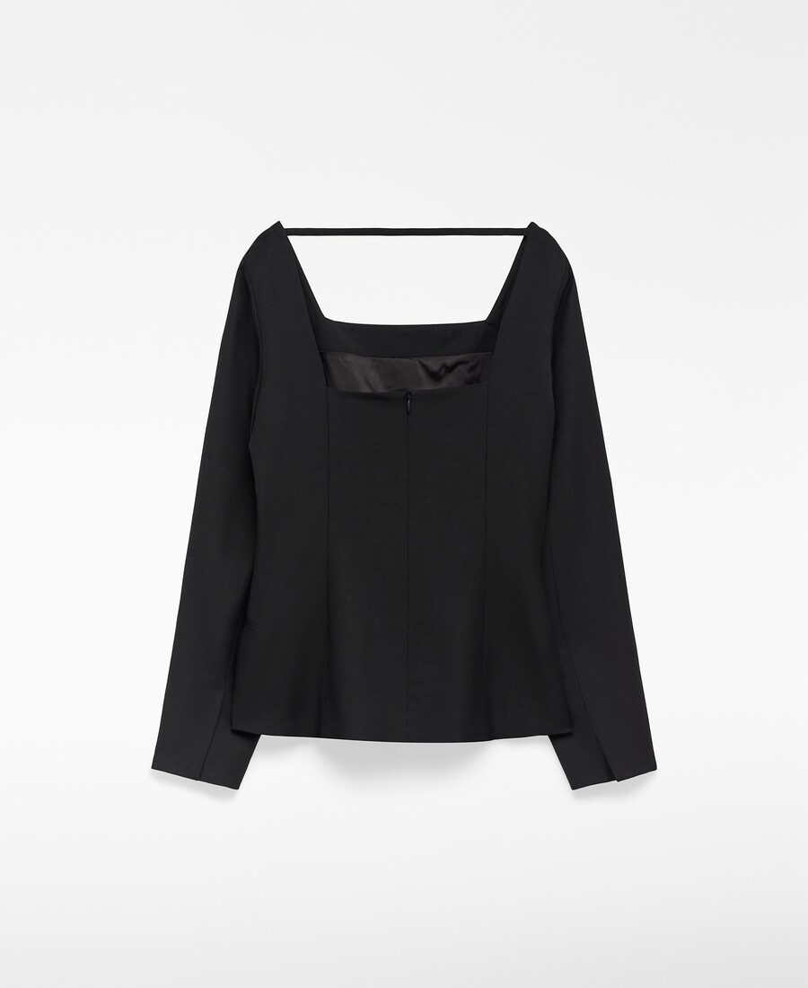 haut tailleur à encolure carrée pour femme