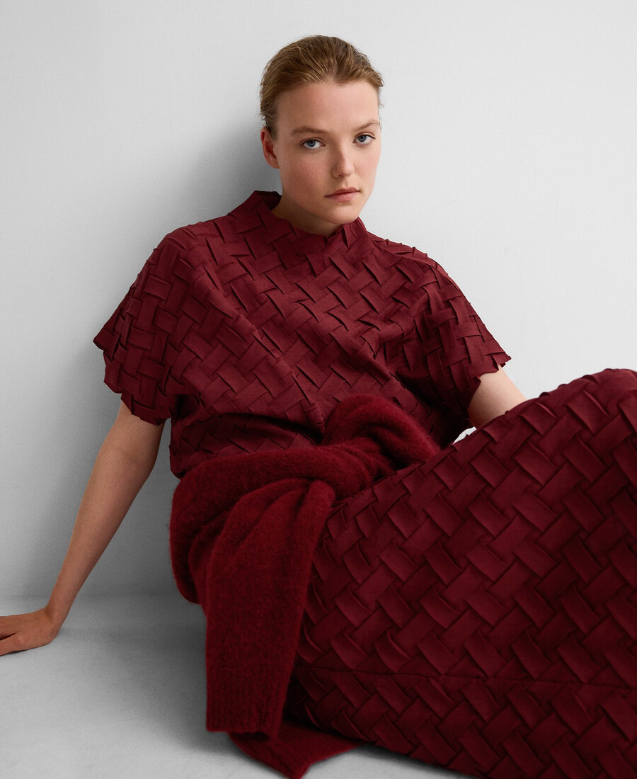 haut en tissu tressé femme