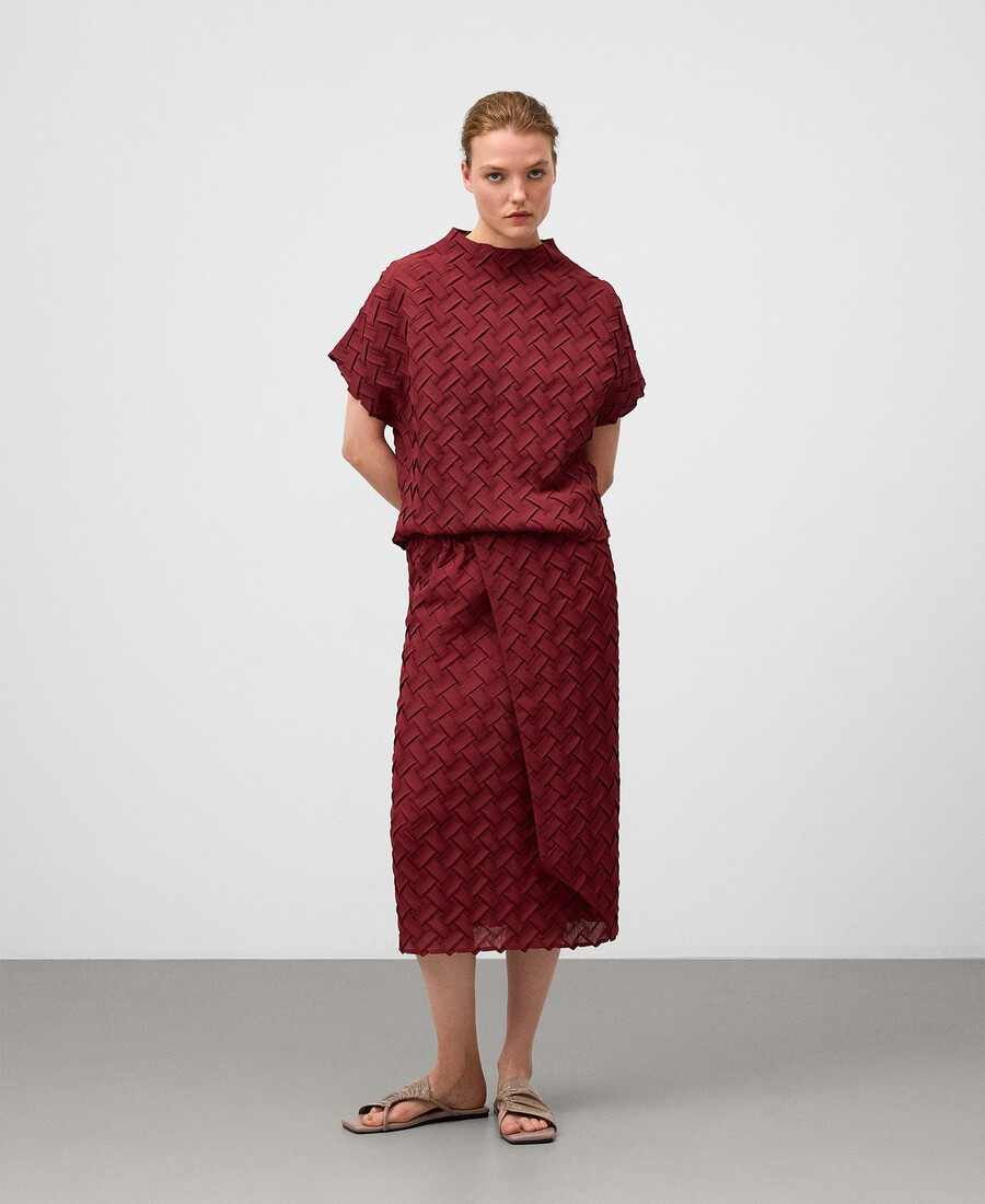 haut en tissu tressé femme