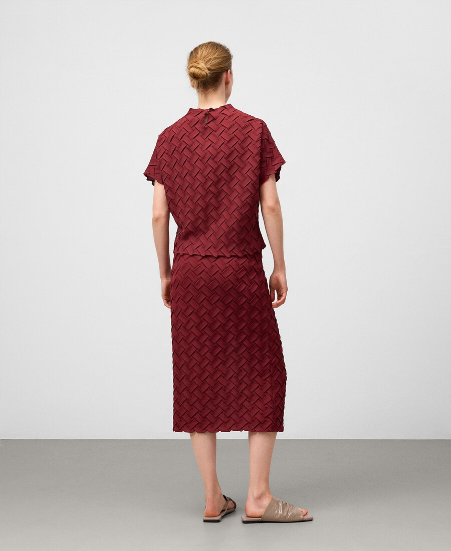 haut en tissu tressé femme